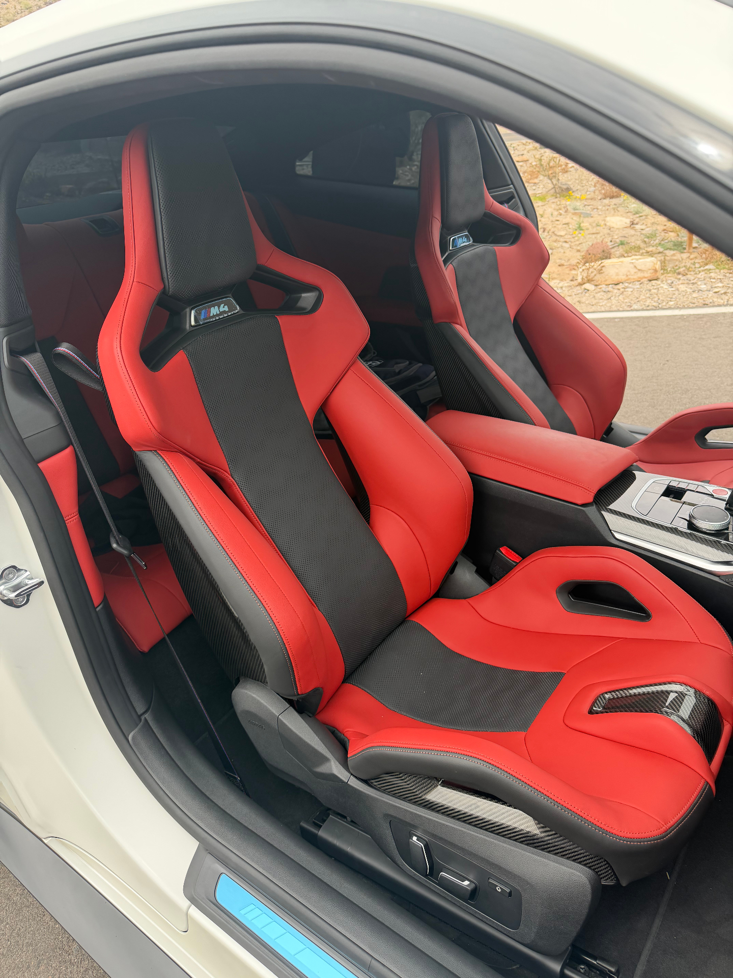BMW M4 red interior detailed before ceramic coating